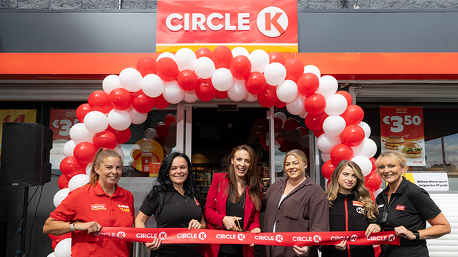Circle K staff posing in front of the Glasnevin Store