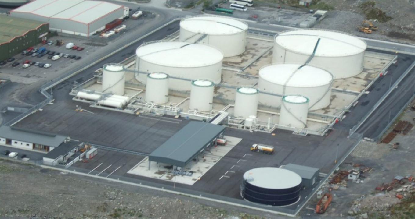 Aerial view of Circle K Galway terminal