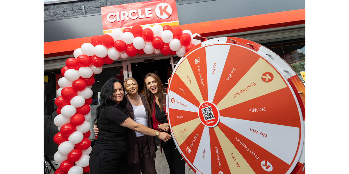 Circle K team playing Spin and Win
